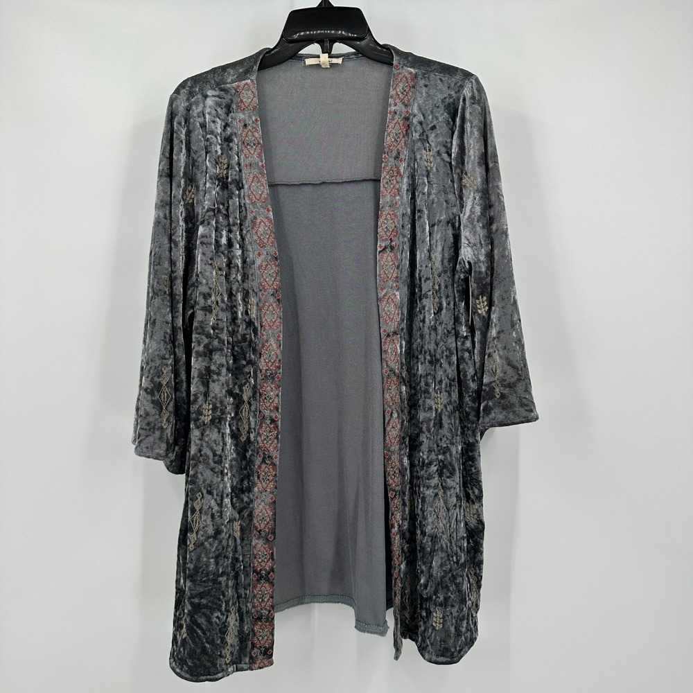 Womens Boho Velvet Kimono Size S Metallic Gyspy Romantic Whimsigoth Festival